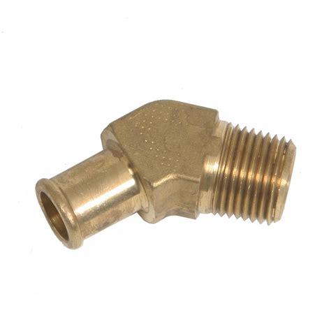 Turbonetics 30816 Fitting Brass 45 Degree 1 2 NPT 5 8 Hose Barb Each