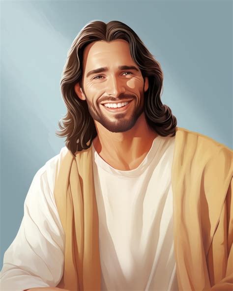 Premium AI Image | jesus is smiling in a painting