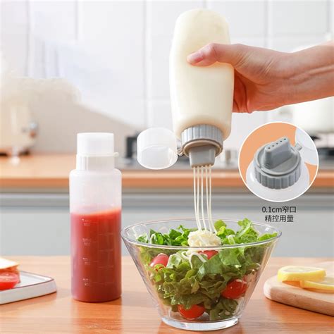 Ossayi Hole Condiment Squeeze Bottles With Nozzles For Ketchup Mustard Hot Sauces Olive Oil