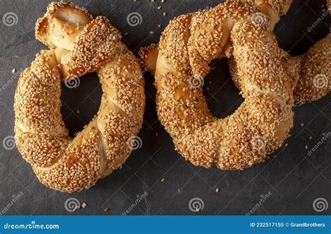 Delicious Turkish Bagel With Sesame Seeds Known As Susamli Simit Stock Image Image Of Cuisine