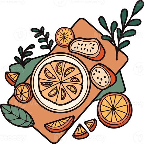 Hand Drawn Pizza From Above In Doodle Style 24207418 Png