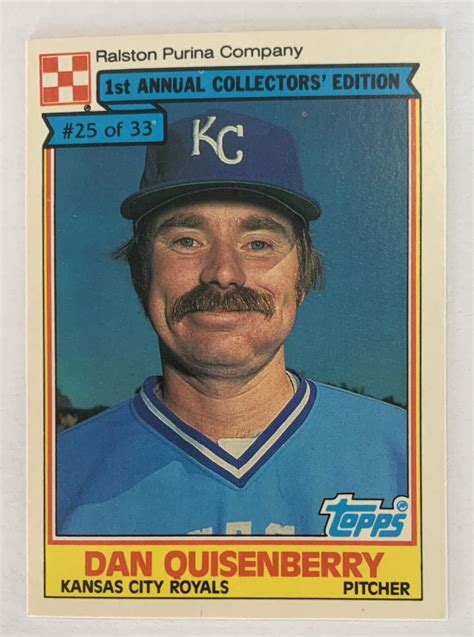 Topps Baseball Ralston Purina Dan Quisenberry Kansas City