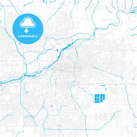 Vector Map Of Bakersfield California United States With Emphasis On