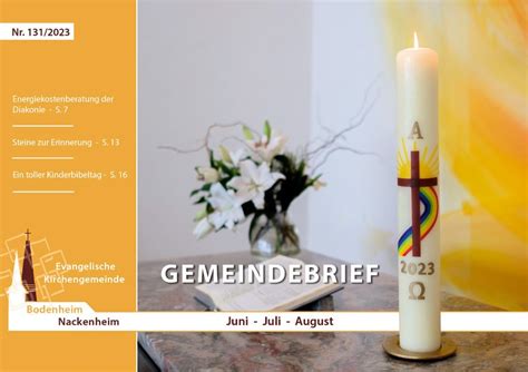 Es Gibt Einen Neuen Gemeindebrief Evangelische Kirchengemeinde