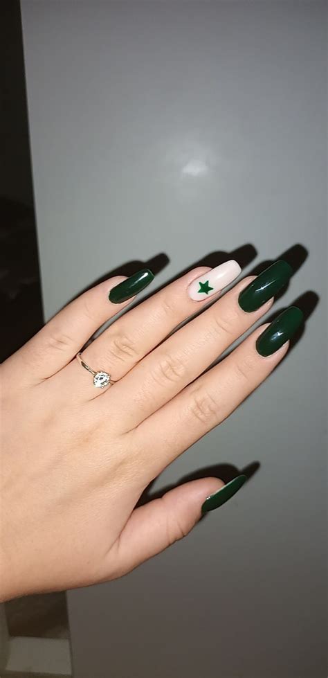 Dark Green Nails Unghie Verde Scuro Unghie Unghie Verdi