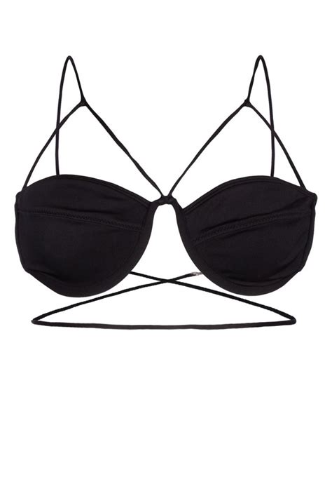 Jacquemus Le Haut Signature Bikini Top In Black Modesens