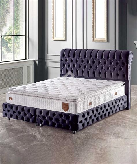 Ottoman Base Headboard Bed | Luxurious -sanfurniture.ae