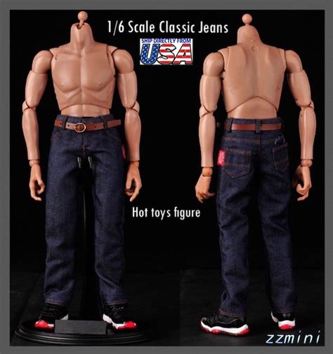 1 6 Scale Men Blue Classic Jeans Pants For 12 Hot Toys Etsy