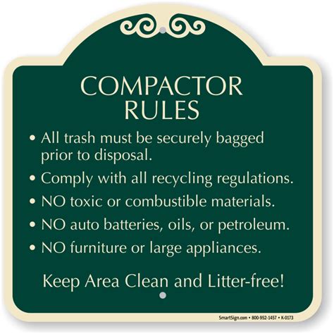 Compactor Starts Automatically Signs