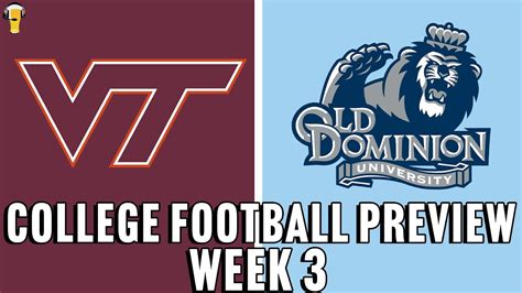 Virginia Tech Hokies Vs Old Dominion Monarchs Prediction Week 3