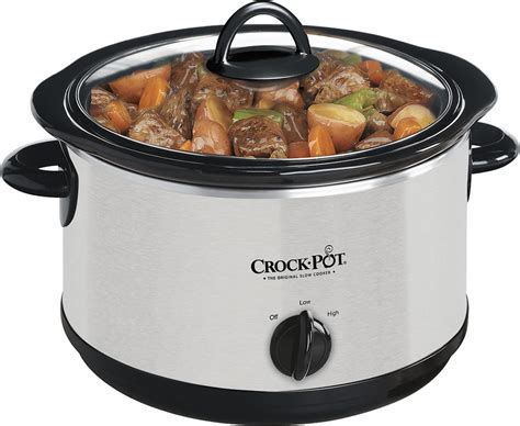 Customer Reviews: Crock-Pot 4-Quart Slow Cooker Stainless/Black SCR400 ...