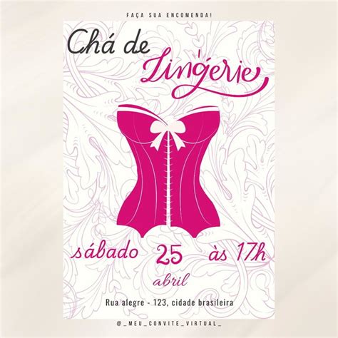 Convite de Chá de Lingerie Elo7 Produtos Especiais