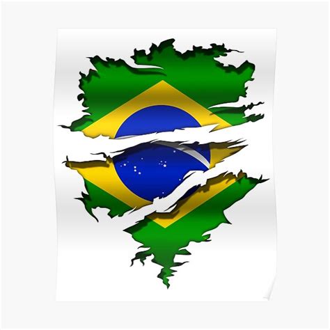 "Brazil - Brazil - flag - Tattoo Ripped" Poster for Sale by WdiCreative ...