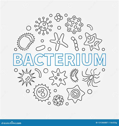 Microbiology Outline Logo Bacterial Microorganism In A Circle Color