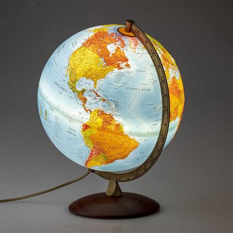 Primus Raised Relief Globe 12 Inch Illuminated Desktop World Globe