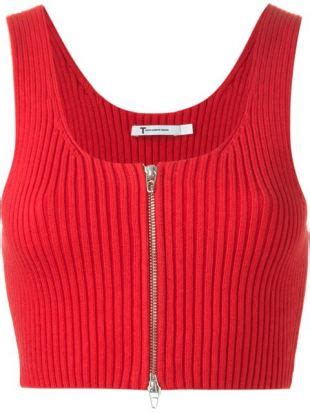 Alexander Wang T By Alexander Wang Ribbed Knit Cropped Top