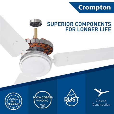 Buy Crompton Regular Mm Blades W Opal White Ceiling Fans