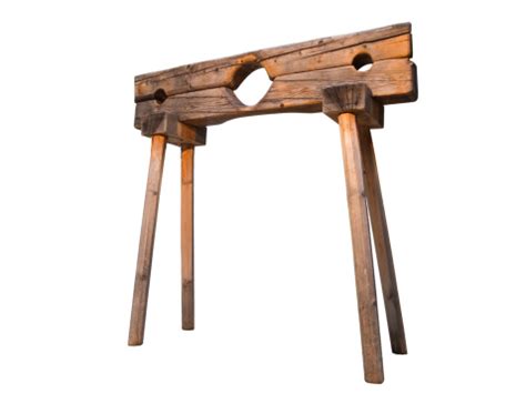 Pillory On White Stock Photo - Download Image Now - Cut Out, Horizontal ...