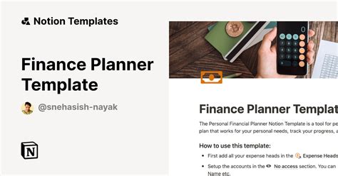 Finance Planner Template Template Notion Marketplace