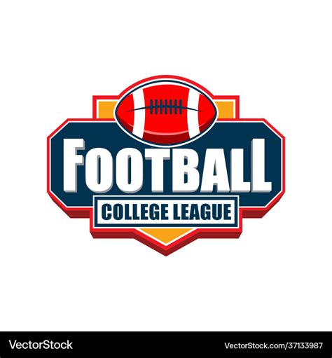 American Football College League Badge Logo Vector Image