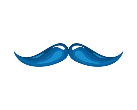 Blue Mustache Facial Accessory Vector Art At Vecteezy