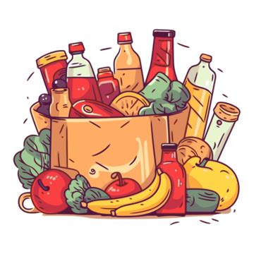 Cartoon Groceries Clipart PNG, Vector, PSD, and Clipart With ...