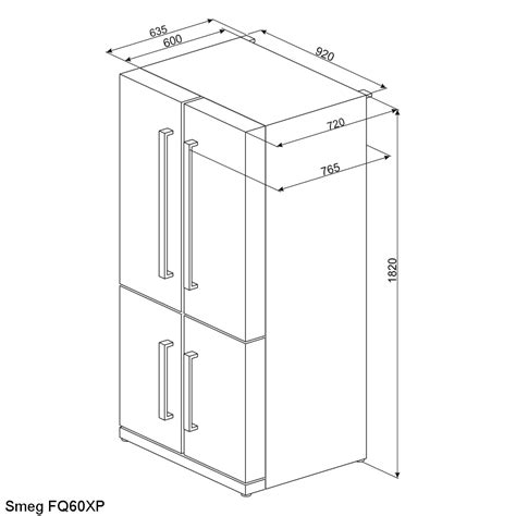 Smeg FQ60XP French Style Four Door Fridge Freezer Non Ice & Water - STAINLESS STEEL - Appliance City