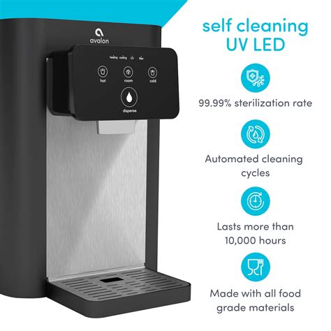 Water Jug Dispenser Avalon Top Loading Countertop Water Cooler (Black