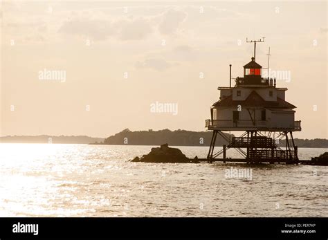 Thomas Point Shoal Lighthouse In The Chesapeake Bay In Maryland A