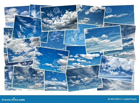 Collage De Nubes En Un Cielo Azul Imagen De Archivo Imagen De Nube