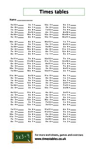 Times tables worksheets printable - Math worksheets - Worksheets Library