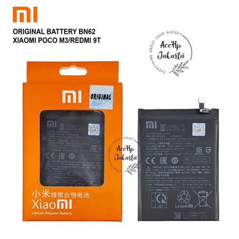 Jual BATERAI XIAOMI POCO M3 REDMI 9T BATTERY BN 62 BATRE BATERE BN62