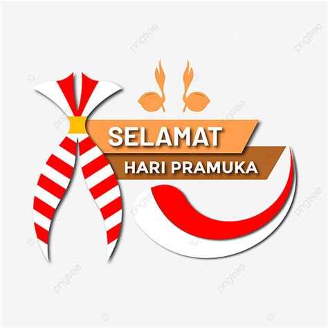 Scout Hari Pramuka Vector Hd PNG Images Selamat Hari Pramuka Lettering