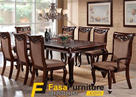 Meja Makan Kayu Jati Kursi Minimalis Fasa Furniture Jepara Fasa