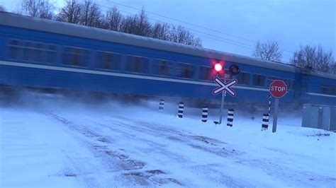 Railway Crossing In Dalyokie Village Przejazd