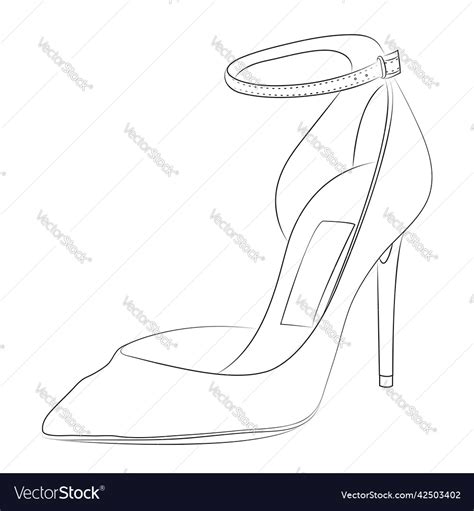 High Heels Outline Style Design Element Royalty Free Vector