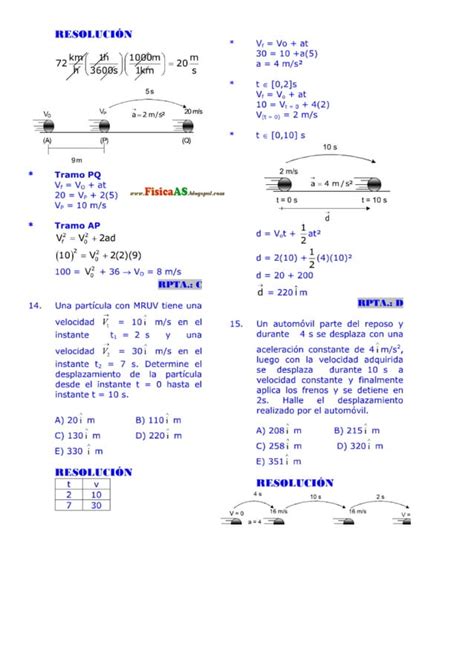 Cinematica Ejercicios Resueltos Pdf