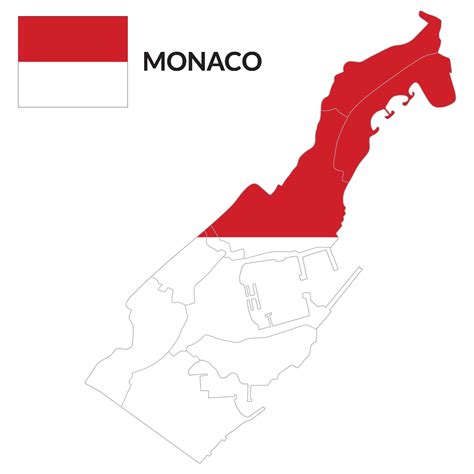 Monaco map. Map of Monaco with Monaco flag 36171494 Vector Art at Vecteezy
