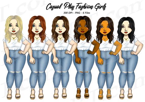 Beautiful Plus Size Curvy Women Clipart Graphic By Deanna Mcrae