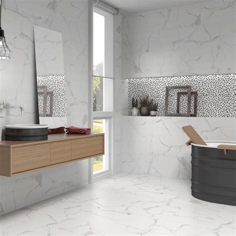 Grey Marble Effect Bathroom Tiles Semis Online