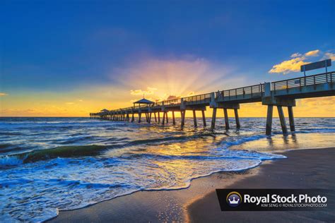 Juno Beach Pier Sunrise | Royal Stock Photo