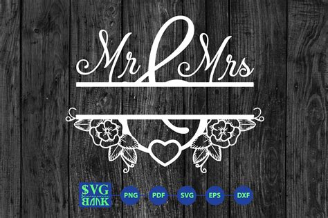 Mr Mrs Split Monogram Svg Wedding Name Svg Mr Mrs Svg Dxf