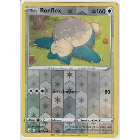 Carte Pokemon Ronflex Reverse P E Et Bouclier