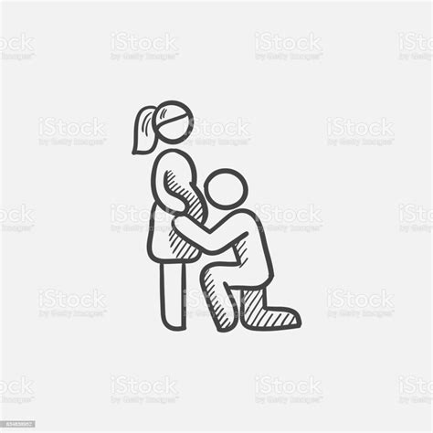 Man With Pregnant Wife Sketch Icon Stock Illustration Download Image Now Couple