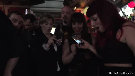 Blonde Gets Group Fuck And Facial In Public Bar