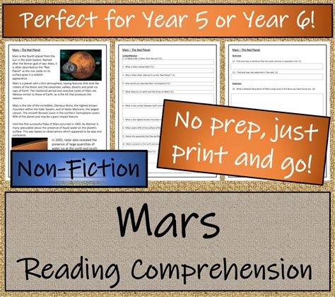 Uks2 Mars The Red Planet Reading Comprehension Activity Teaching