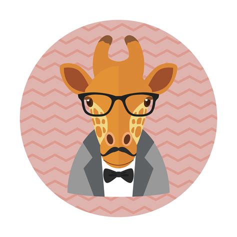 Hipster Giraffe Avatar 4842374 Vector Art At Vecteezy