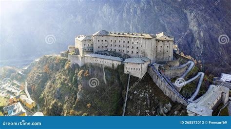 Italy .Famous Medieval Castles of Valle D Aosta - Impressive Bard Fort Stock Image - Image of ...