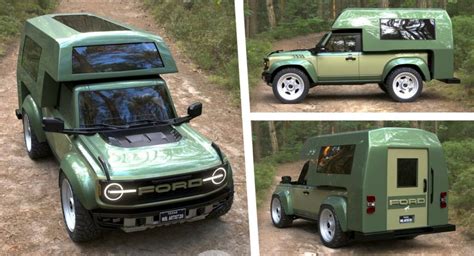 Ford Bronco Rendered In Camper Form With Wide Bodykit And Air Suspension