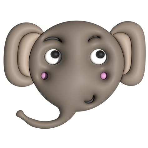 Elephant funny face cartoon 3d 26803671 PNG